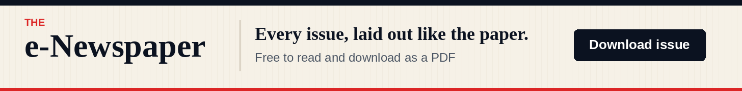 The e-Newspaper — every issue, free to download as a PDF